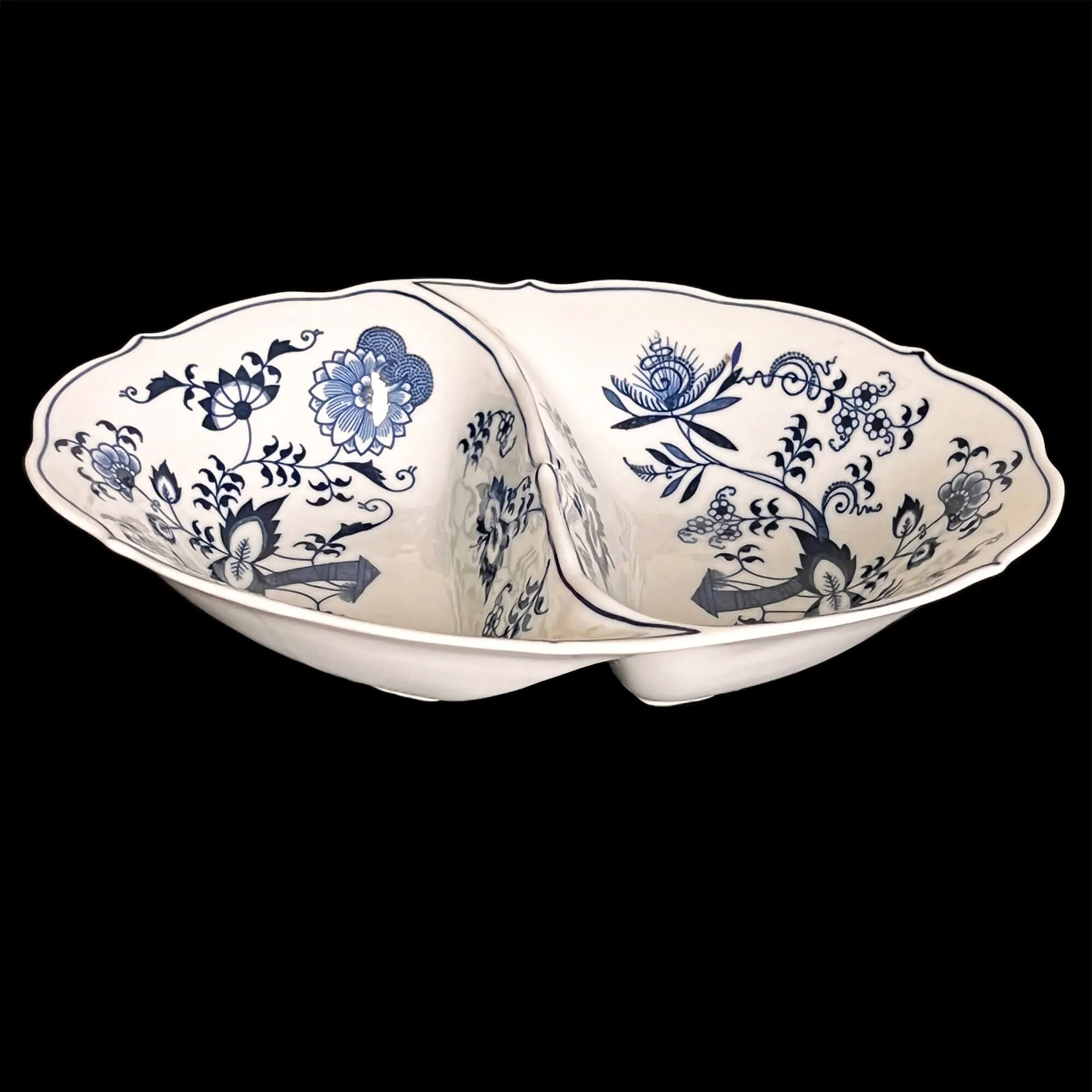 11" Blue Danube Japan Oval Divided Vegetable Serving Bowl