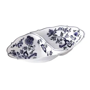 11" Blue Danube Japan Oval Divided Vegetable Serving Bowl