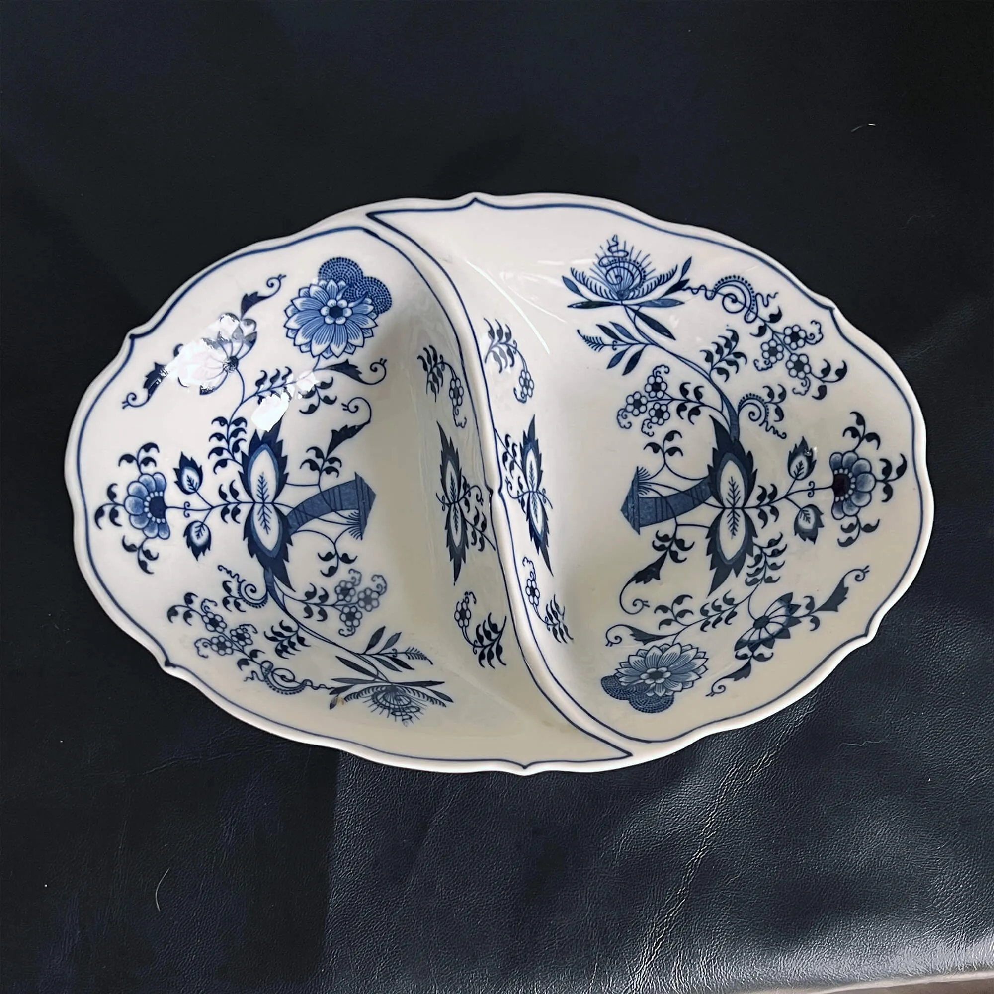 11" Blue Danube Japan Oval Divided Vegetable Serving Bowl