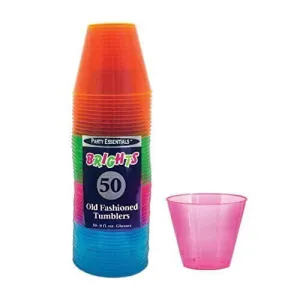 9oz Assorted Neon Plastic Cups (50ct)