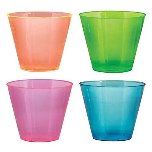 9oz Assorted Neon Plastic Cups (50ct)