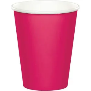 9oz Hot Magenta Paper Cups (8ct)