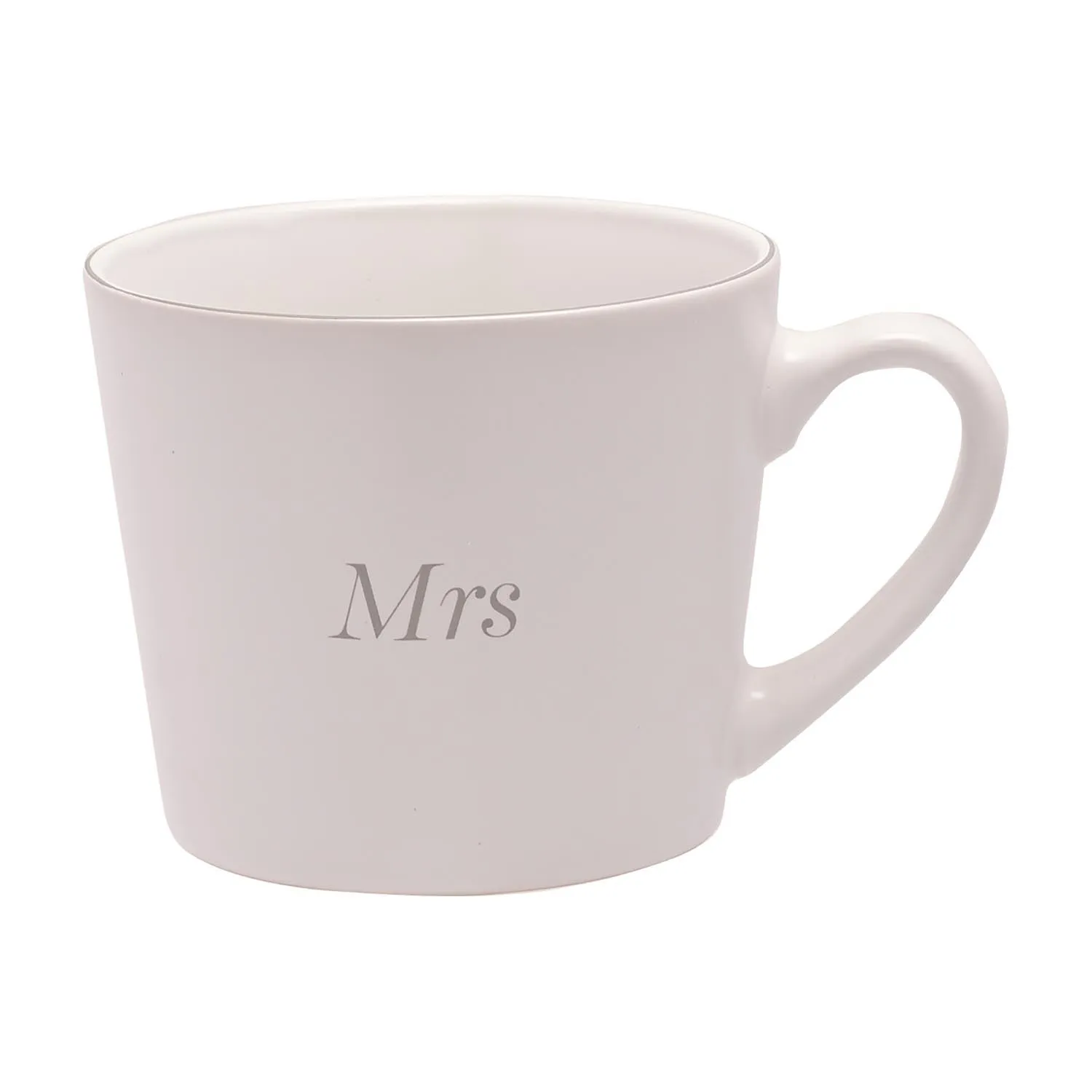 Amore Set of 2 Grey & White Mugs - Mr & Mrs - Grey / White