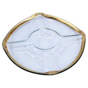 Annieglass Serving Platter with Gold Trim