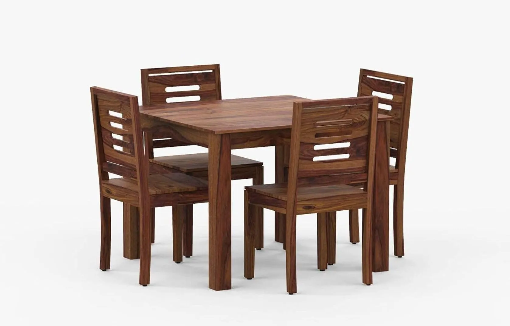 ANUBHAV HANDICRAFTS Solid Sheesham Wood 4 Seater Dining Table Set with 4 Chairs for Dining Room Living Room Home Office Wooden Furniture Dining Room Set (Teak Finish)