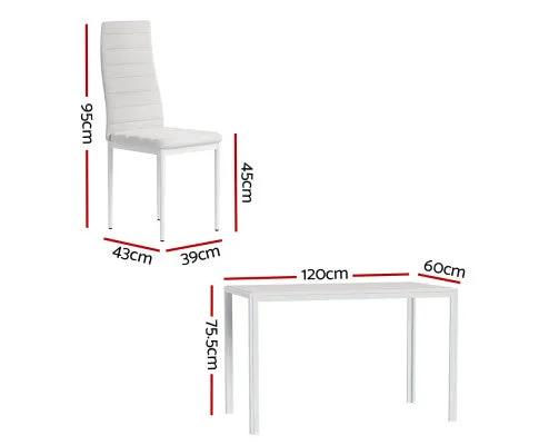 Artiss Dining Chairs and Table Dining Set 6 Chair Set Of 7 White