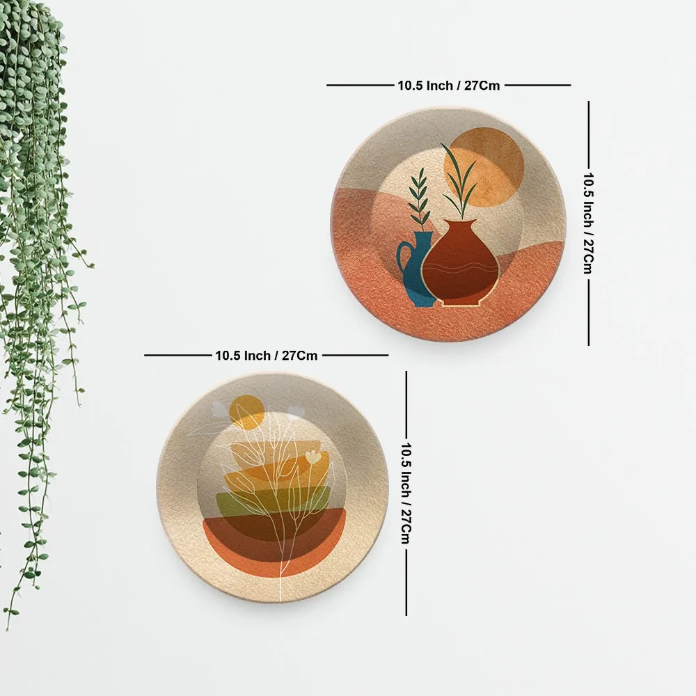 Beautiful Planter Art Wall Hanging Plates of Two Pieces