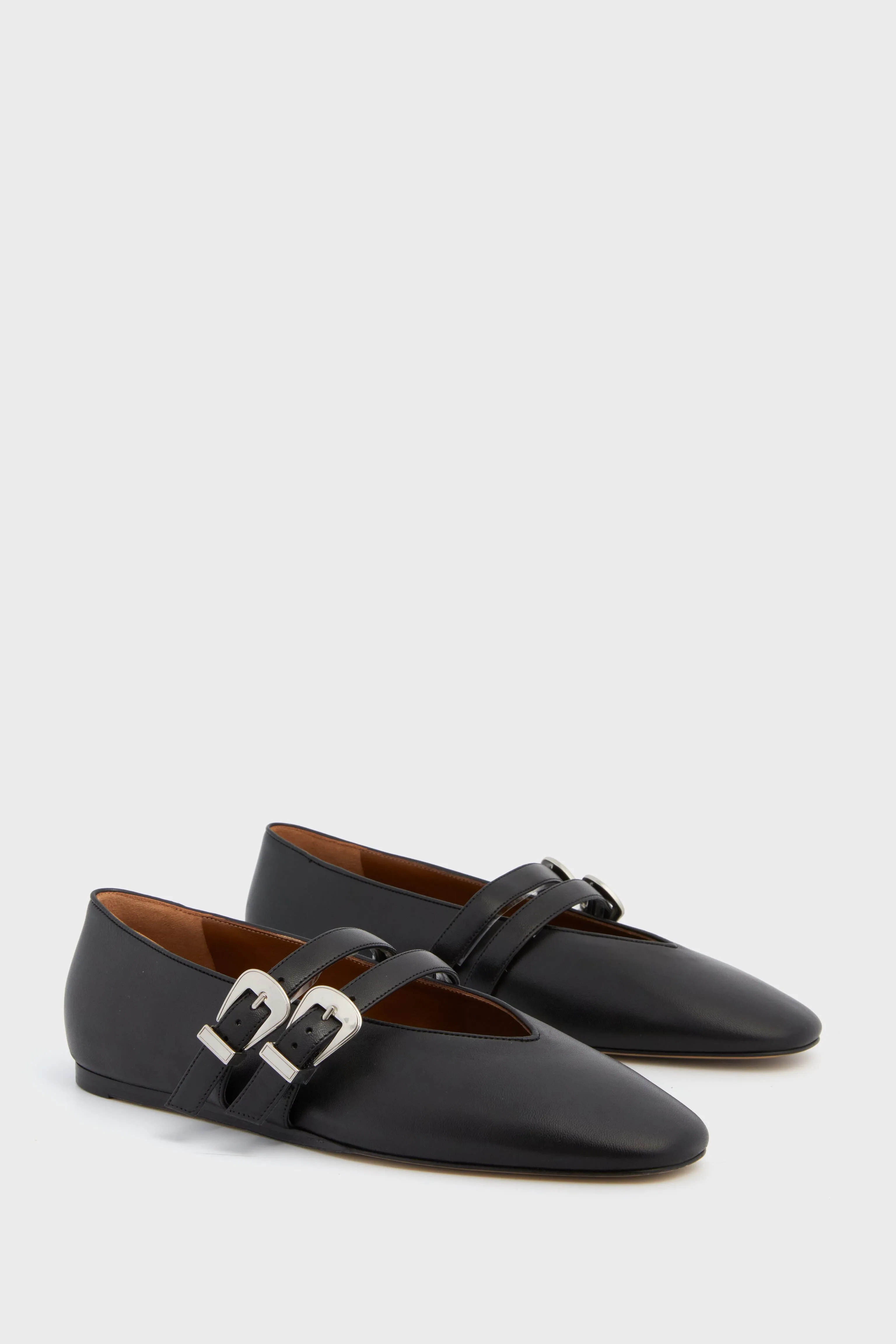 Black Leather Claudia Slippers