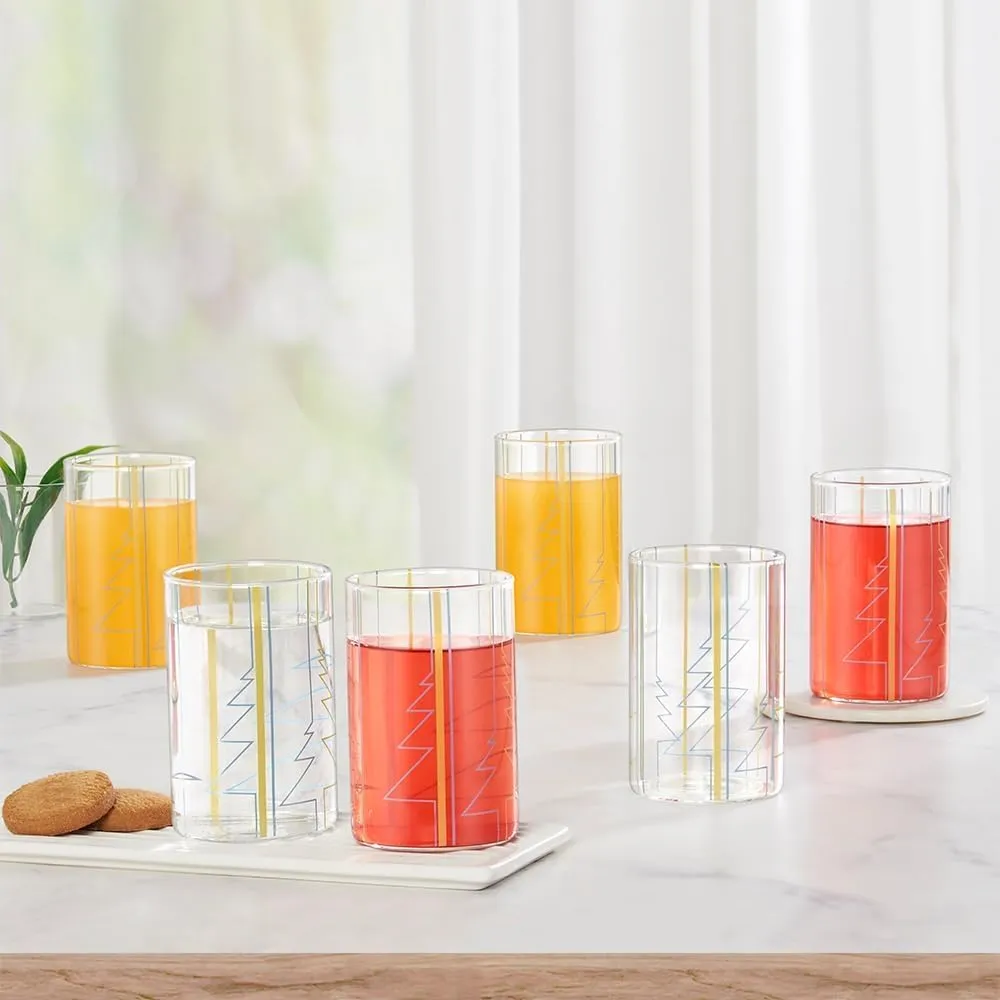 Borosil Artisan Sintra 295 ml 6 pcs Set Transparent Drinking Glass |Borosilicate Glass Tumblers for Water, Cold Drinks, Juice| Flame Proof, Microwave & Dishwasher Safe | for Daily use & Gifting