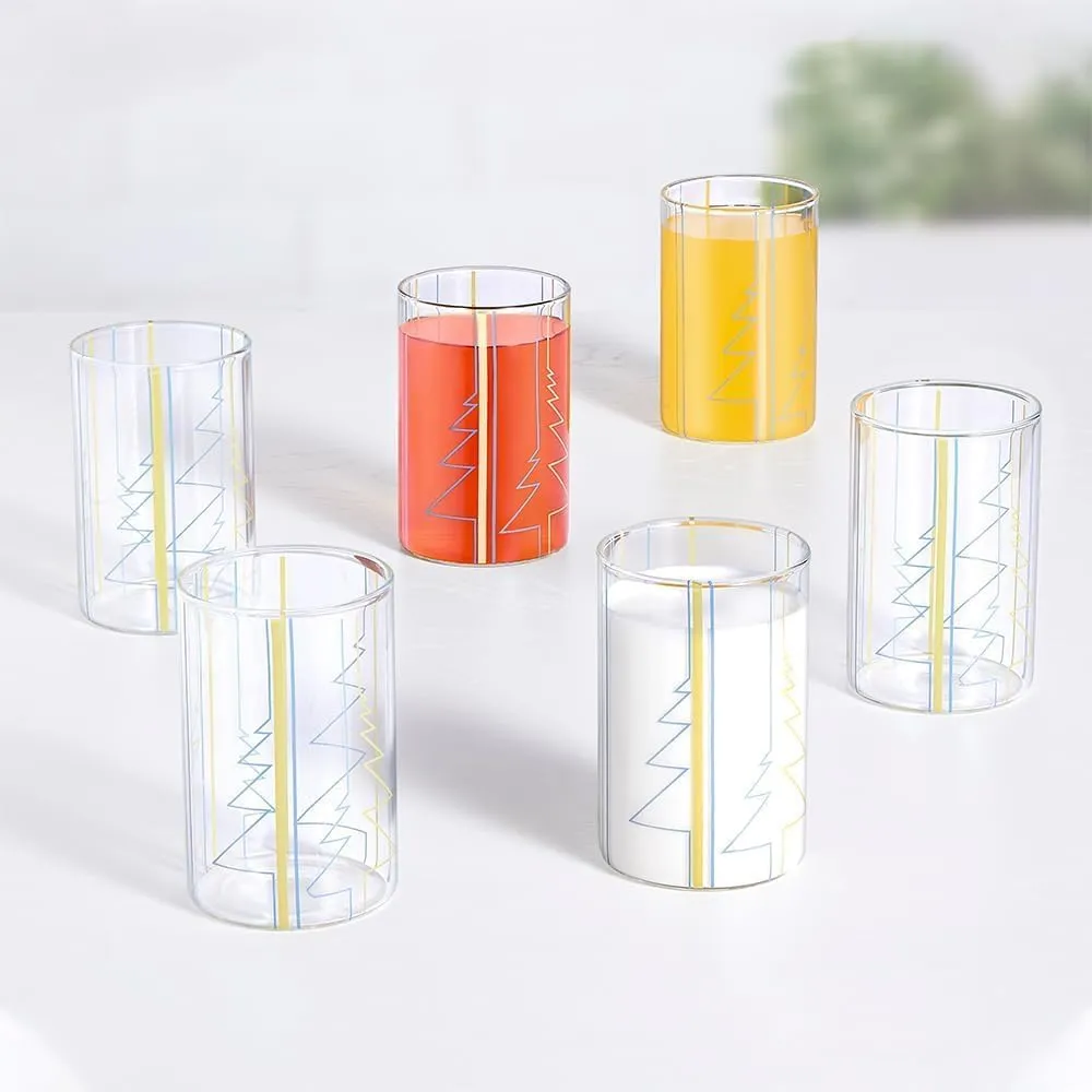 Borosil Artisan Sintra 295 ml 6 pcs Set Transparent Drinking Glass |Borosilicate Glass Tumblers for Water, Cold Drinks, Juice| Flame Proof, Microwave & Dishwasher Safe | for Daily use & Gifting