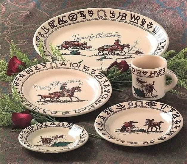 Branded Cowboy Christmas Western Oval Platter