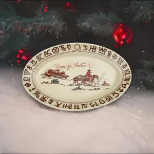 Branded Cowboy Christmas Western Oval Platter