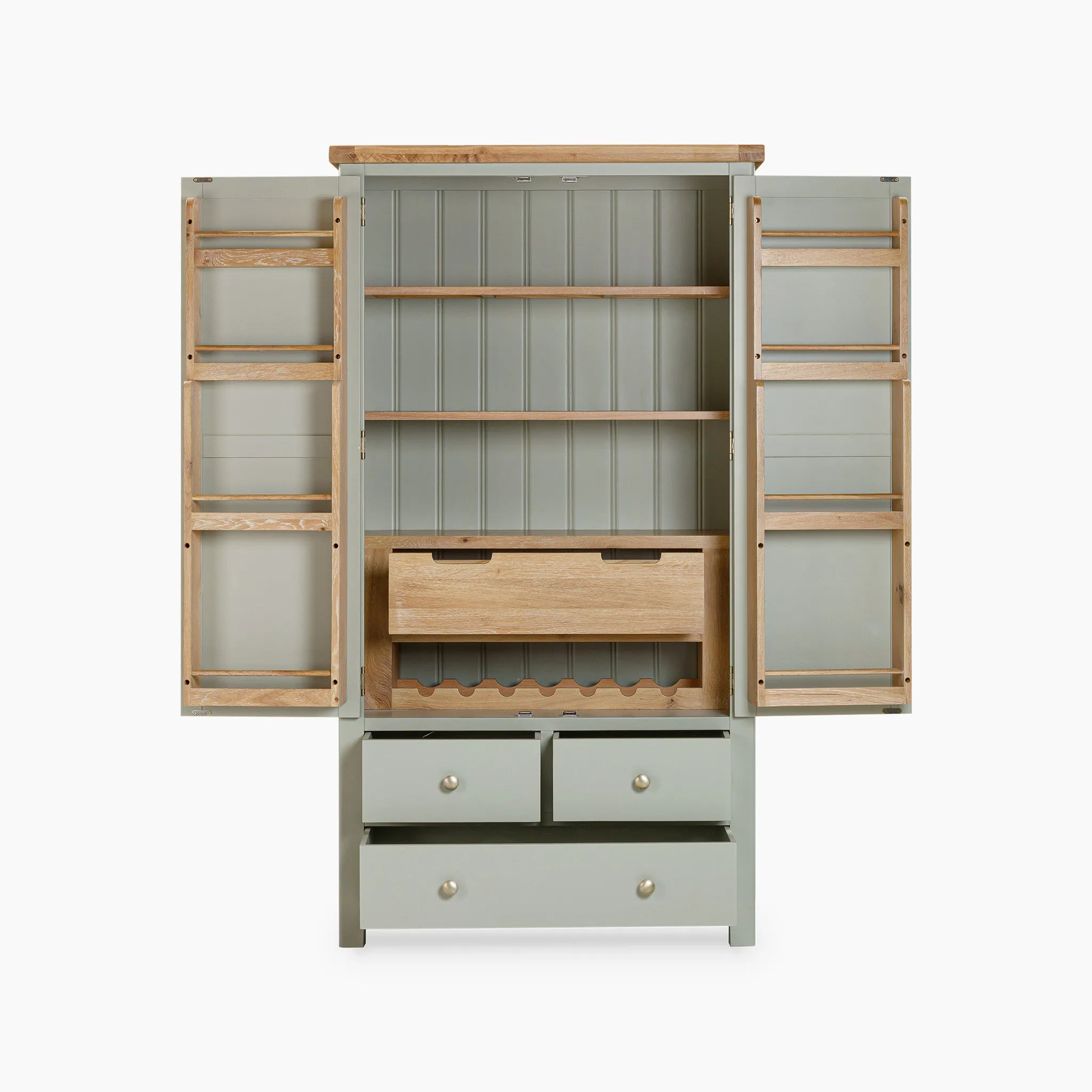 Burford Double Larder Unit in Sage Green