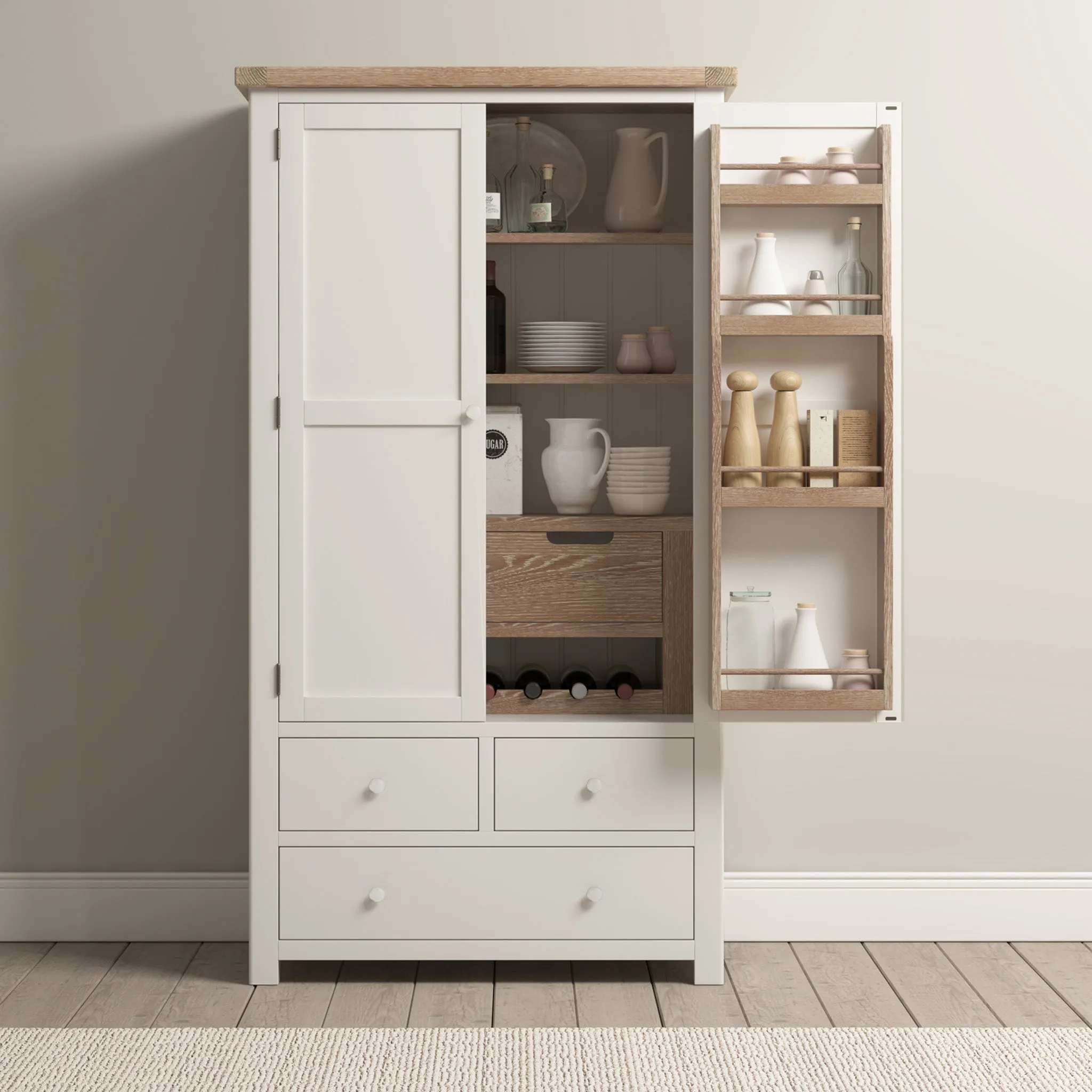 Burford Double Larder Unit in Warm White