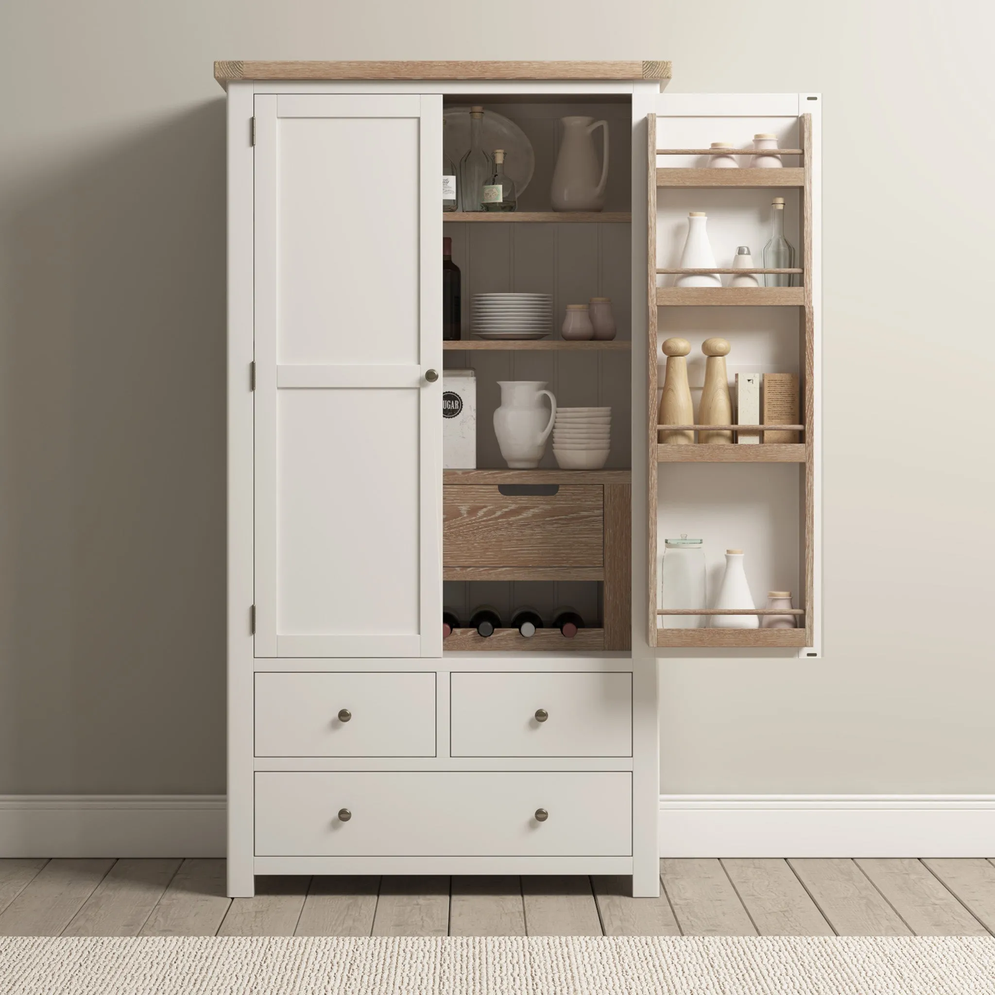 Burford Double Larder Unit in Warm White