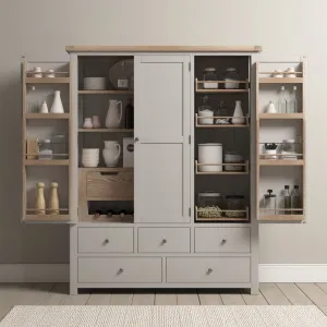 Burford Triple Larder Unit in Pebble Grey