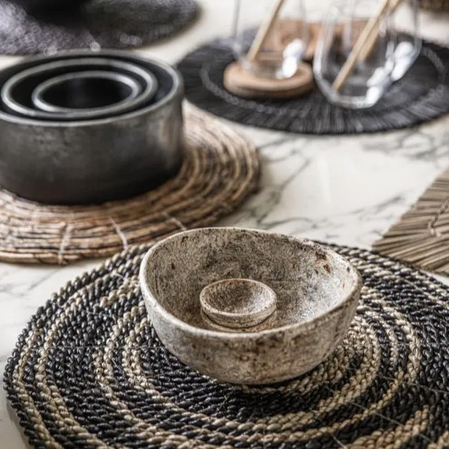 Burned Terracotta Bowls - Antique Cream Finish