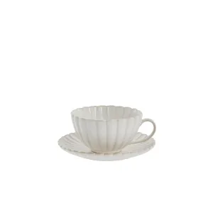 Camille cup/saucer 15.5x12.5 cm. off white