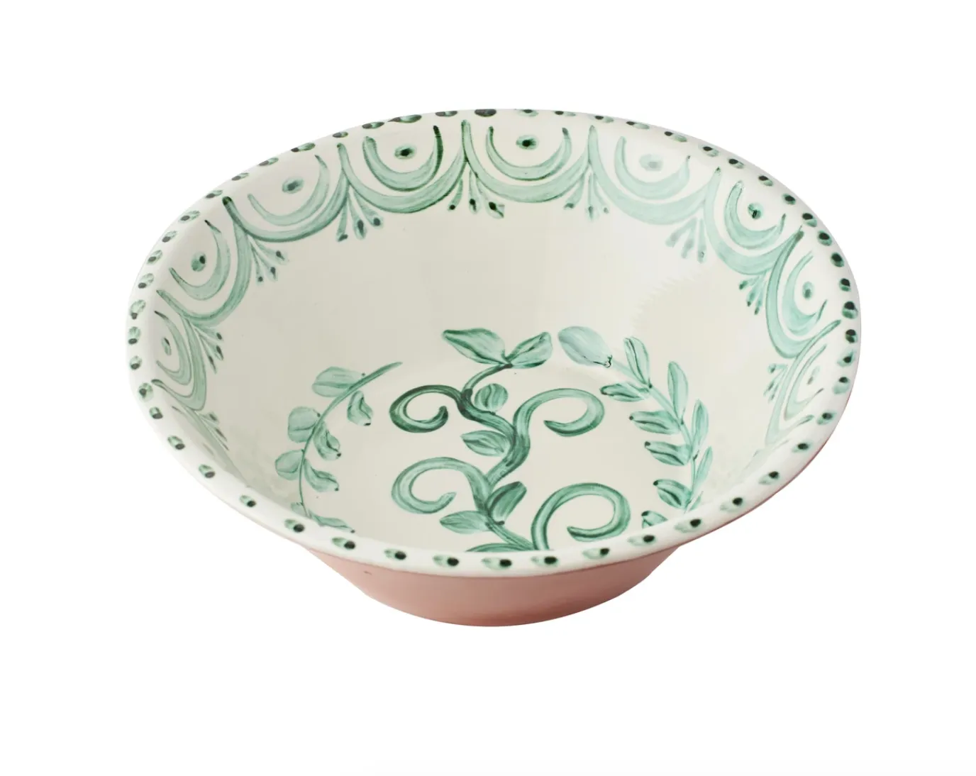 Casa Nuno Green and White Bowl