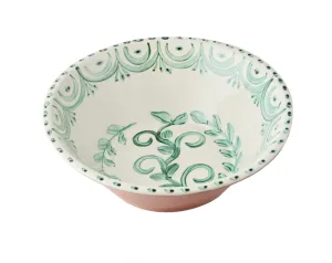 Casa Nuno Green and White Bowl