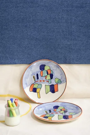 Crayon Ceramic Side Plate (Set Of 2)