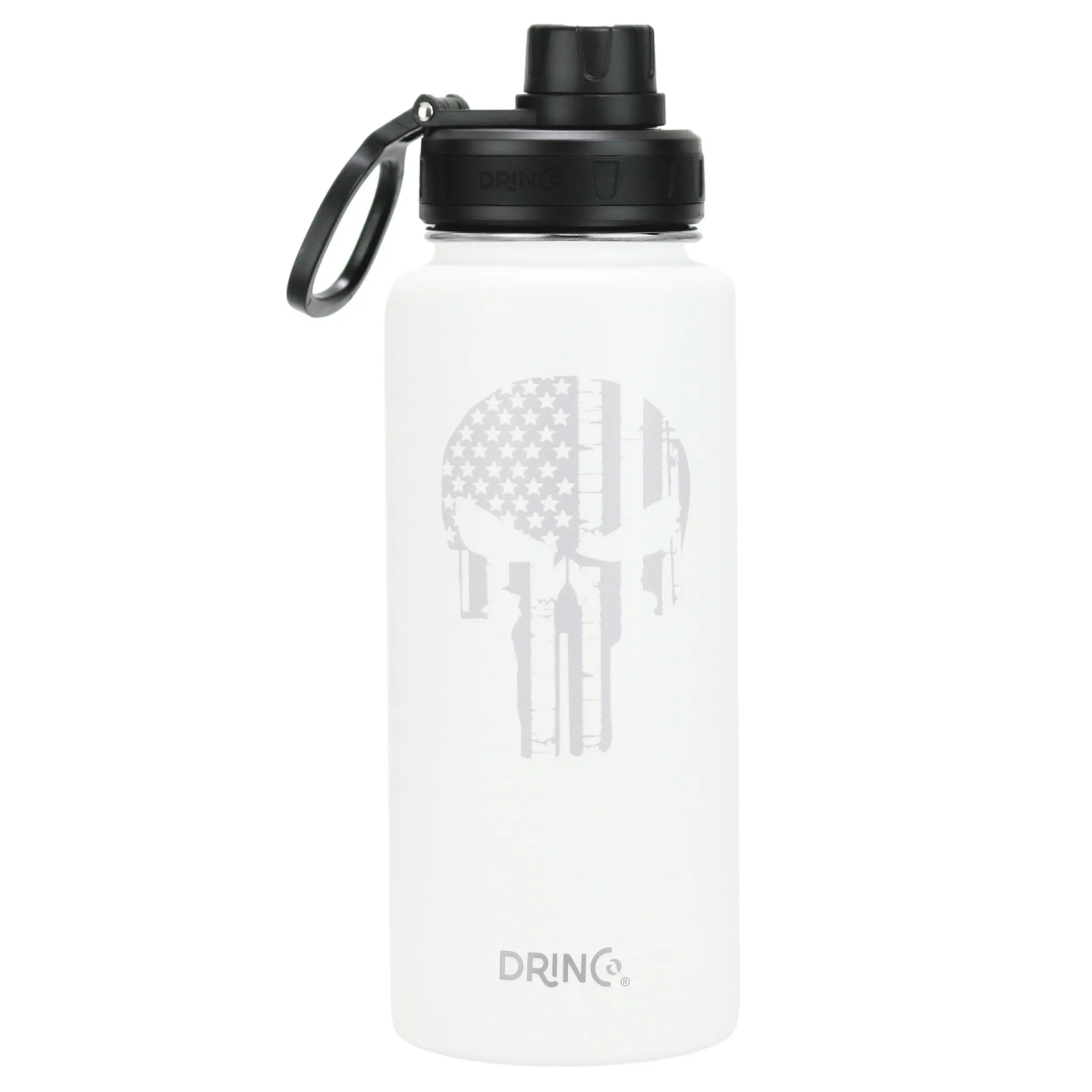 DRINCO® 32oz Stainless Steel Water Bottle - Skull Artic White