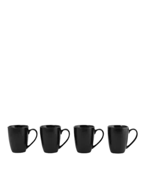 Euro Essential 4 Piece Mug Set, Semi-Matte Black