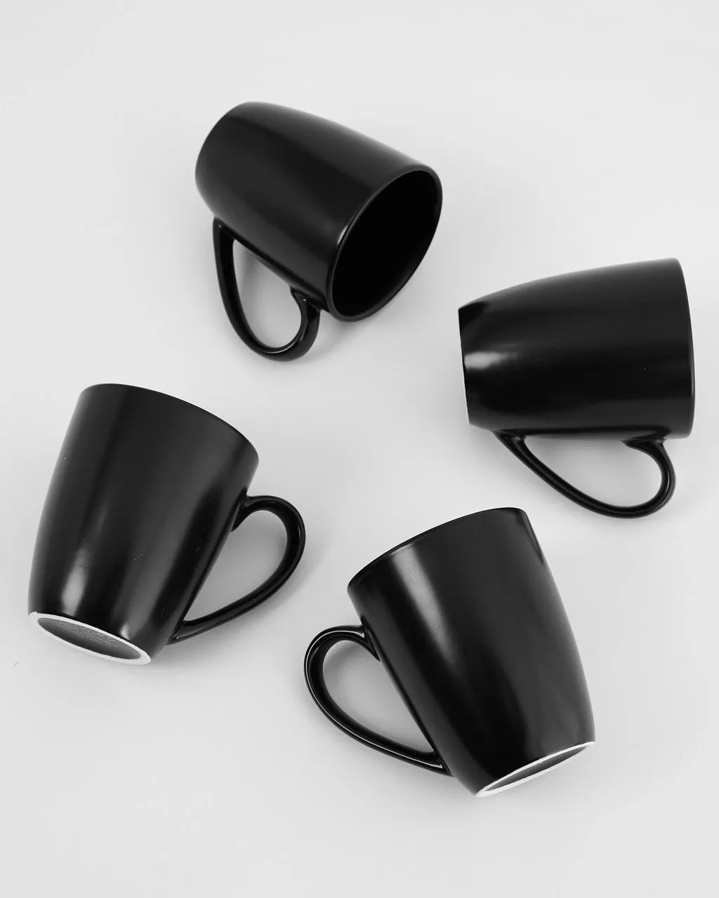 Euro Essential 4 Piece Mug Set, Semi-Matte Black