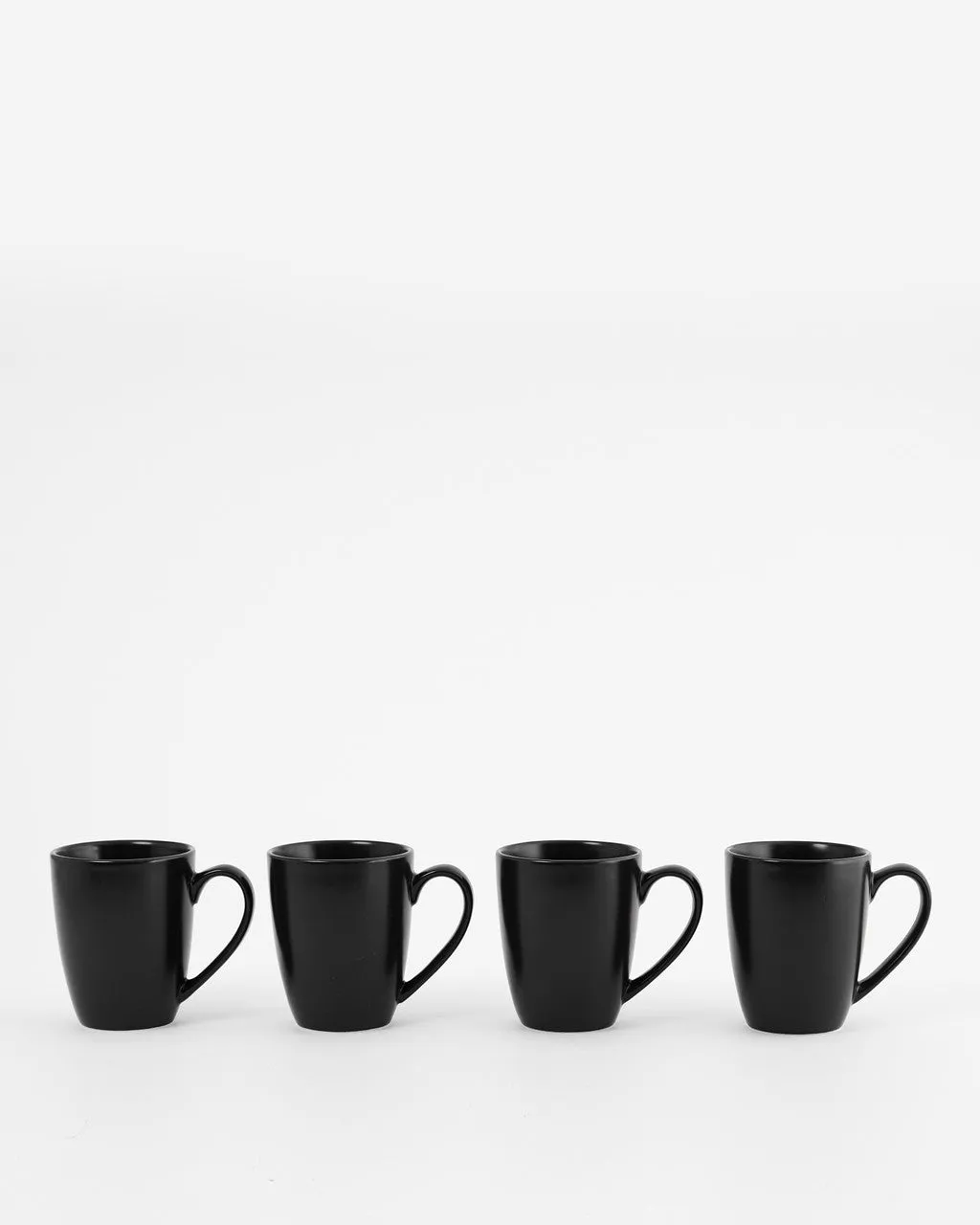 Euro Essential 4 Piece Mug Set, Semi-Matte Black