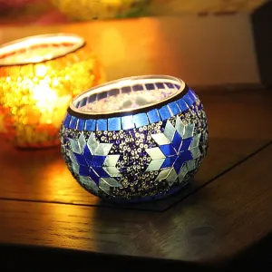 European Mosaic Candlestick Wall Candle Holder Ornament Matching Tealight