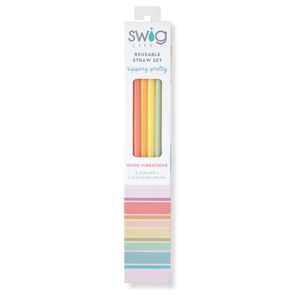 Good Vibrations Rainbow Reusable Straw Set