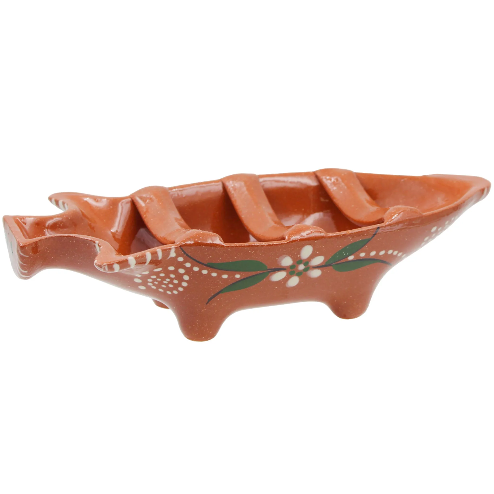 Hand-Painted Terracotta Pig-Shaped Sausage Roaster