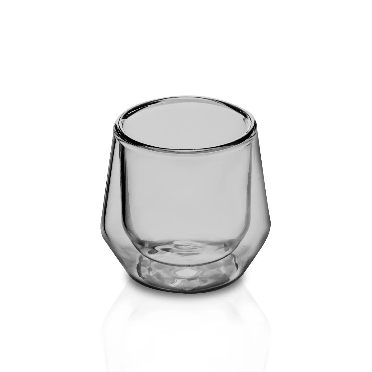 Hearth Double-Wall Glass Espresso Cup (2.5oz/75ml) - Smoke, Set of 2