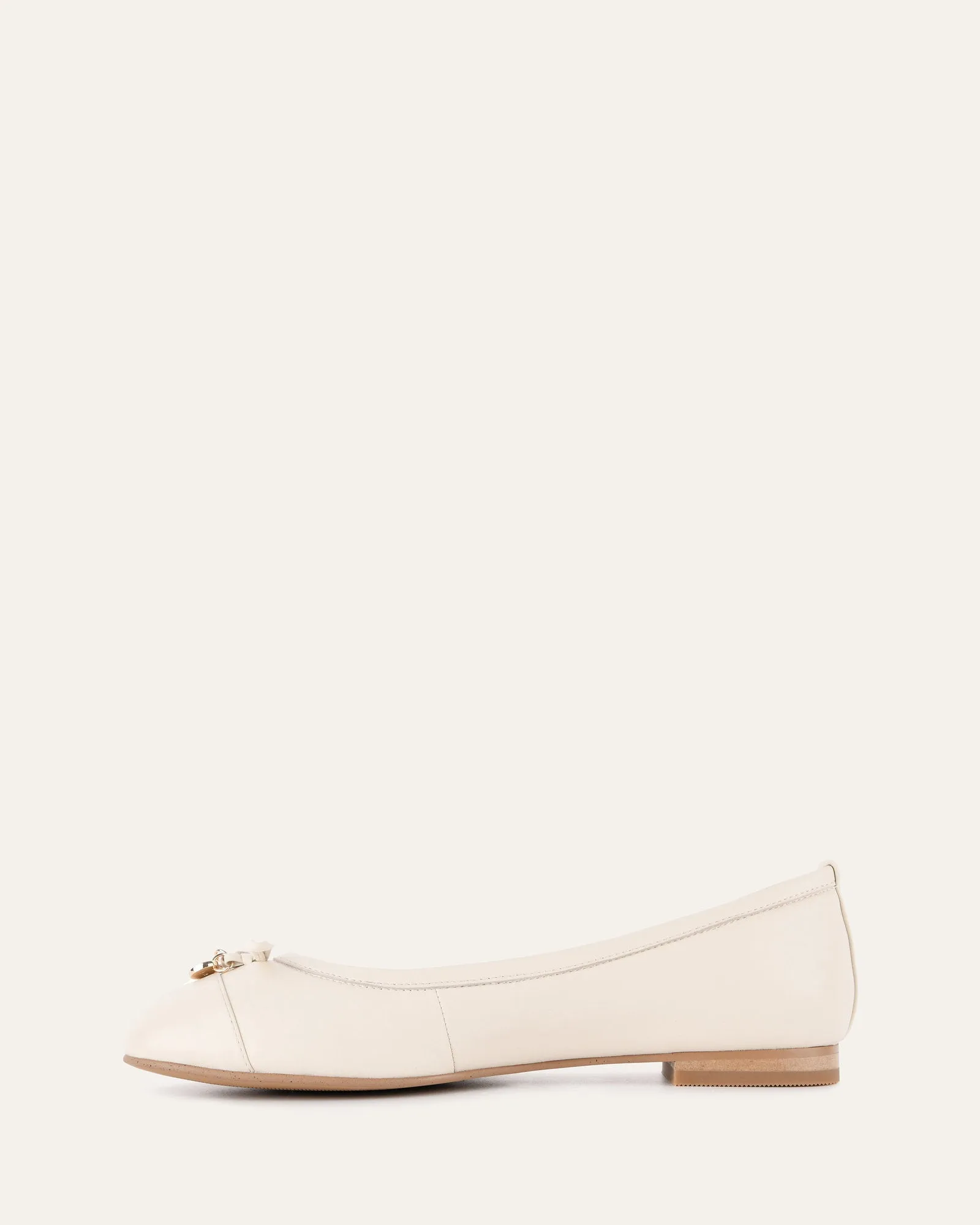 HERMIONE DRESS FLATS OFF WHITE LEATHER