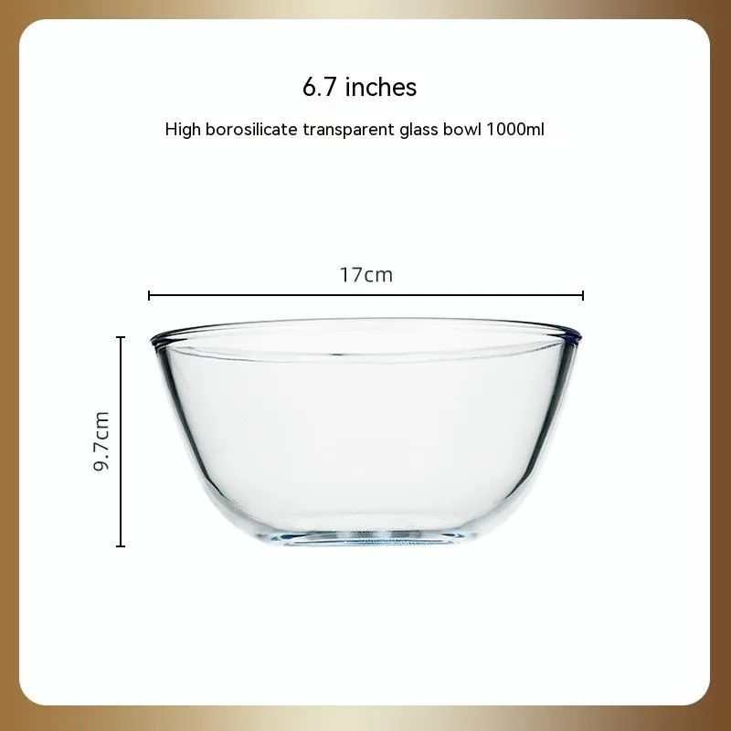 Japanese-style Transparent Glass Salad Bowl Large Instant Noodle Bowl Creative Bowl Microwave Oven Household And Noodle Bowl