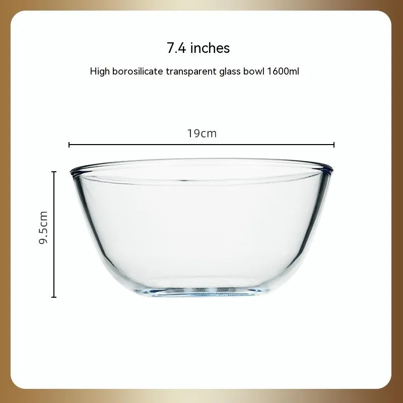 Japanese-style Transparent Glass Salad Bowl Large Instant Noodle Bowl Creative Bowl Microwave Oven Household And Noodle Bowl