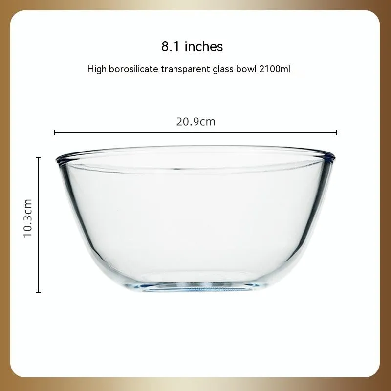 Japanese-style Transparent Glass Salad Bowl Large Instant Noodle Bowl Creative Bowl Microwave Oven Household And Noodle Bowl