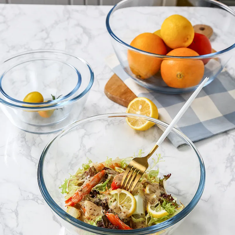 Japanese-style Transparent Glass Salad Bowl Large Instant Noodle Bowl Creative Bowl Microwave Oven Household And Noodle Bowl