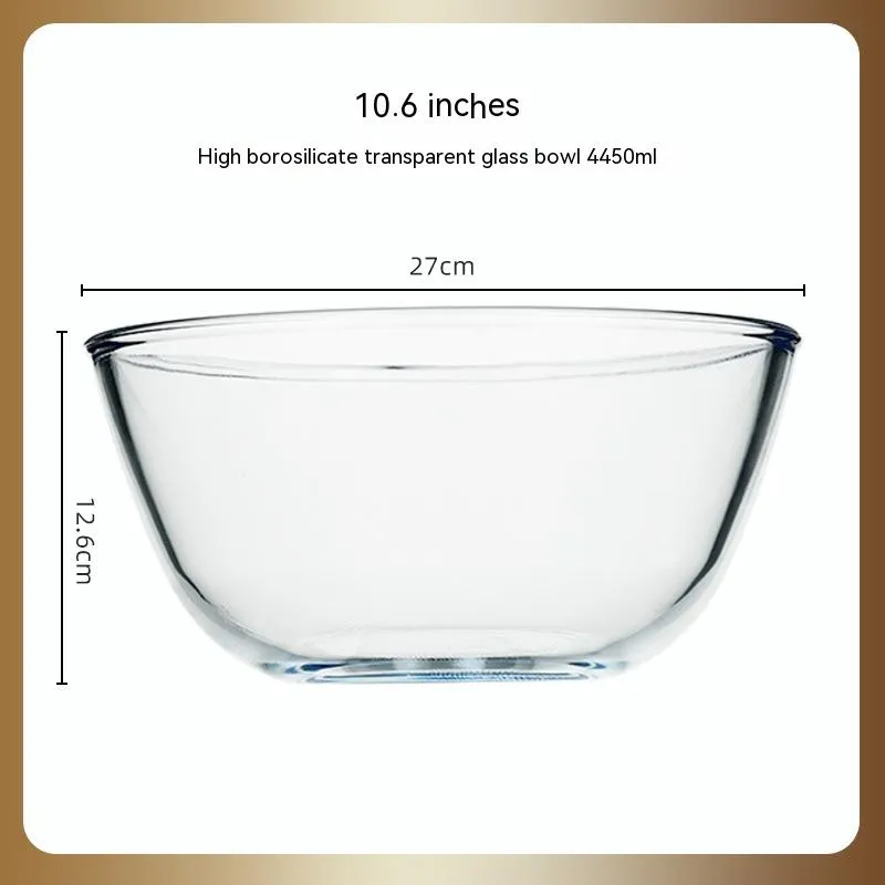 Japanese-style Transparent Glass Salad Bowl Large Instant Noodle Bowl Creative Bowl Microwave Oven Household And Noodle Bowl