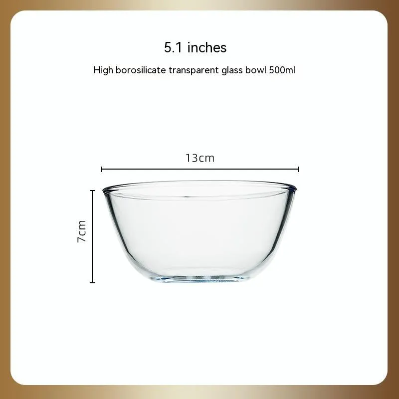 Japanese-style Transparent Glass Salad Bowl Large Instant Noodle Bowl Creative Bowl Microwave Oven Household And Noodle Bowl