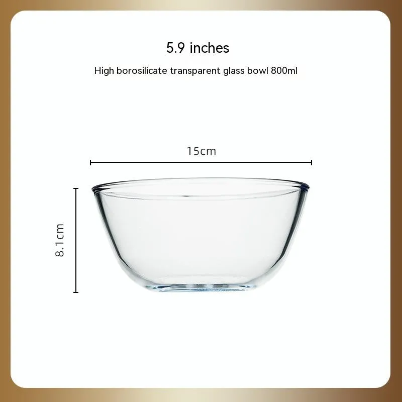 Japanese-style Transparent Glass Salad Bowl Large Instant Noodle Bowl Creative Bowl Microwave Oven Household And Noodle Bowl