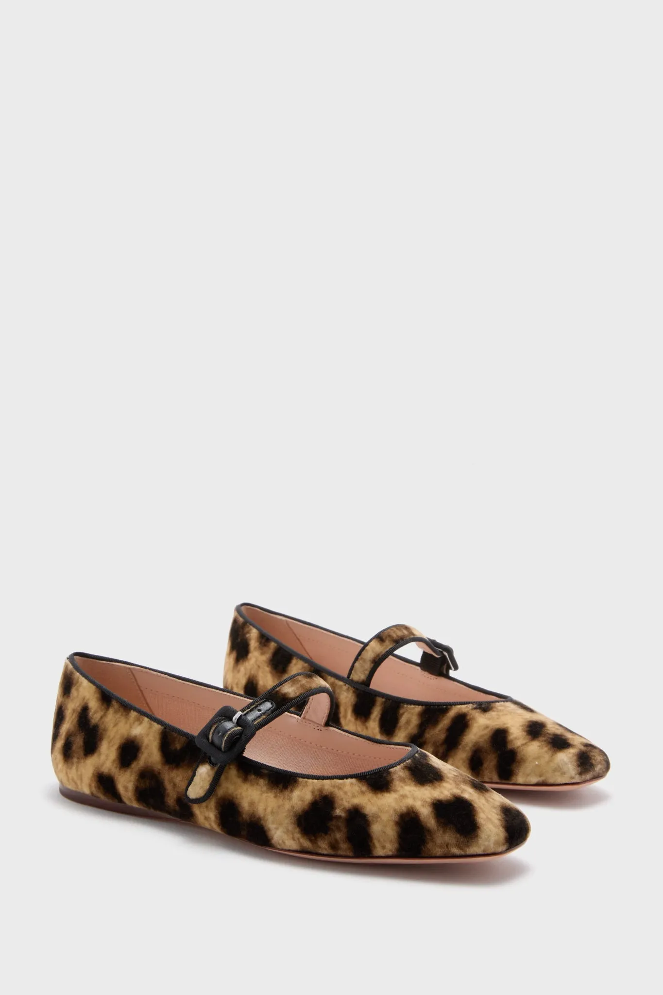 Leopard Printed Velvet Ginger Flats