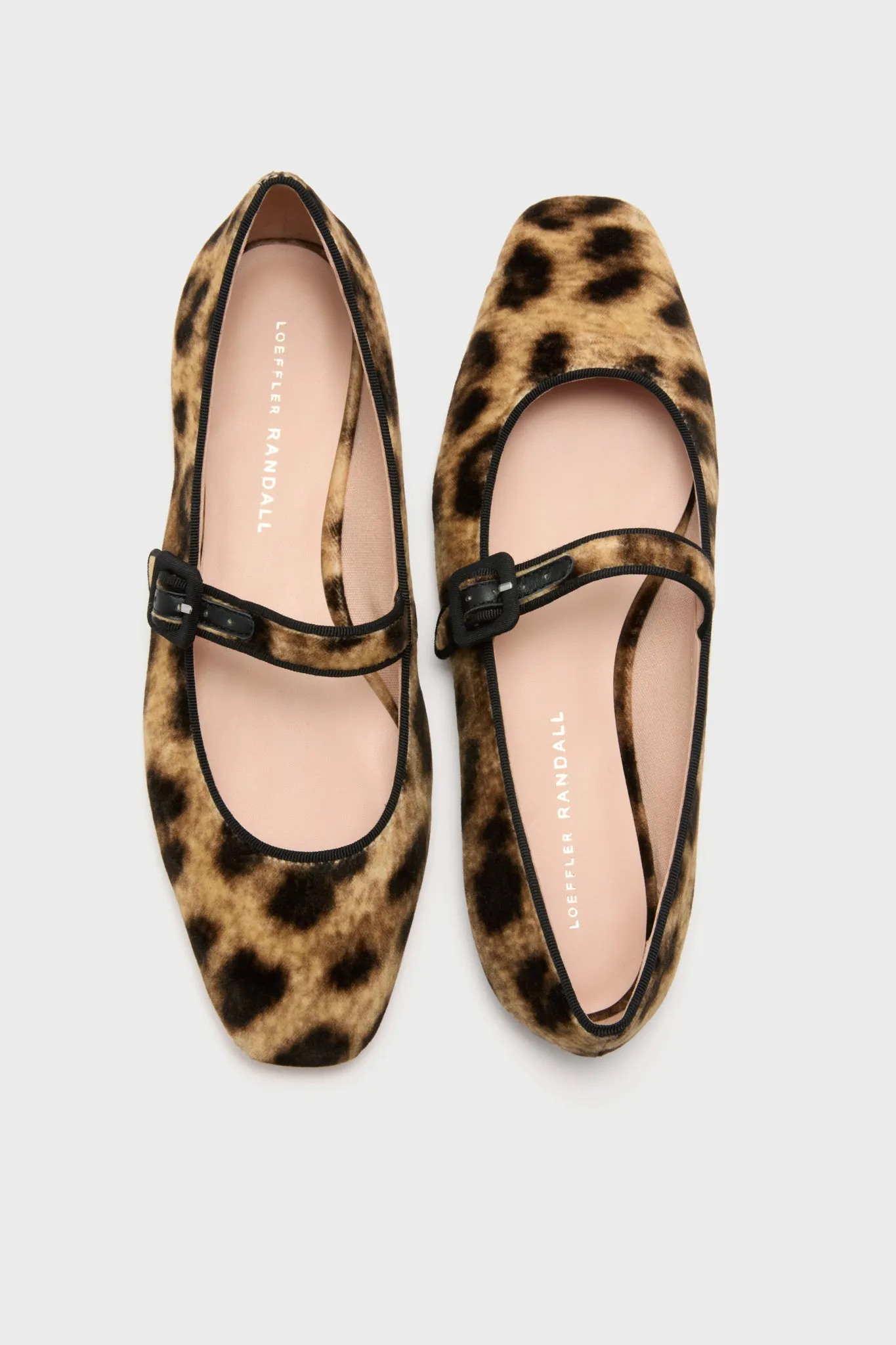 Leopard Printed Velvet Ginger Flats