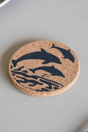 Liga Cork Coaster Set - Dolphins