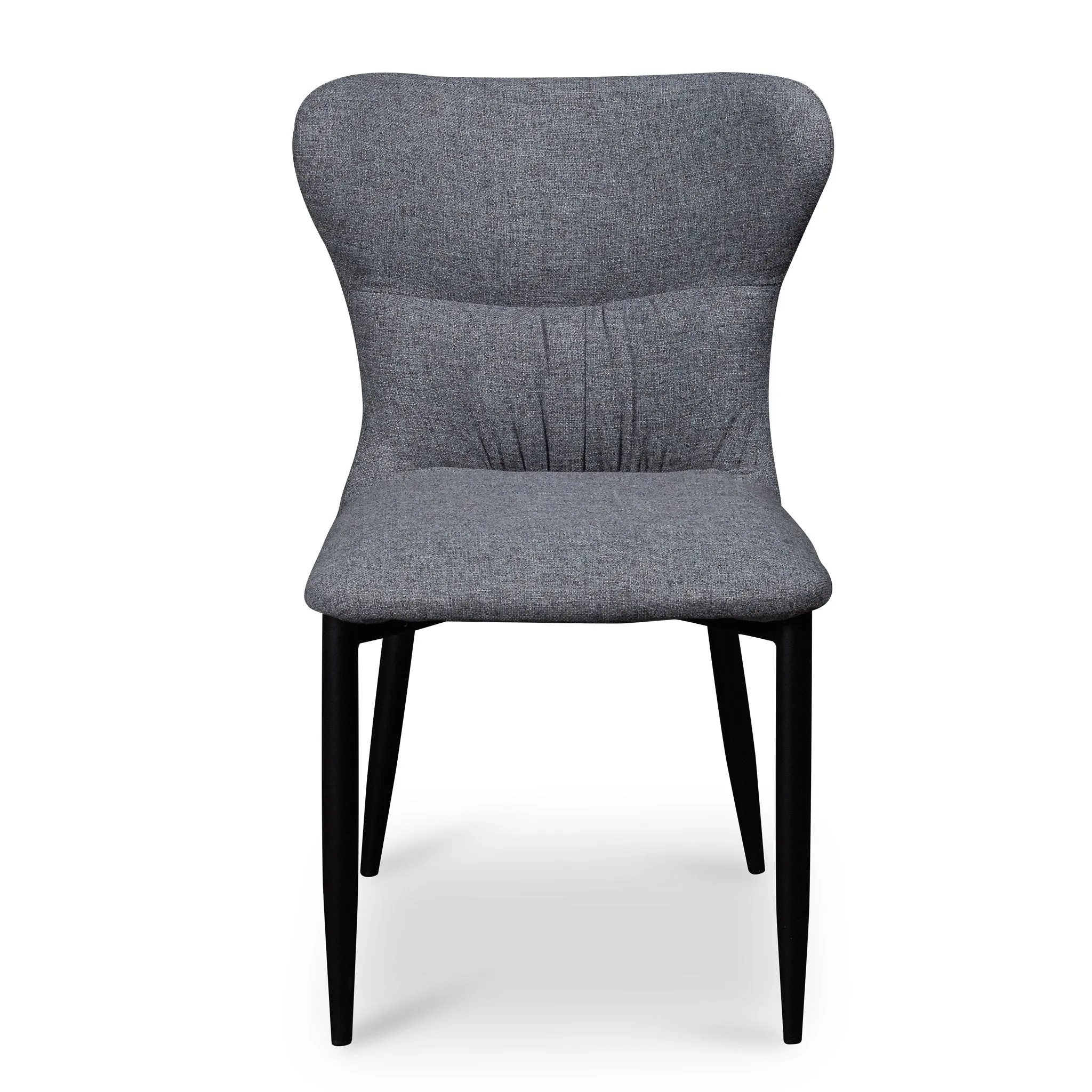 Mavis Fabric Dining Chair - Pebble Grey in Black Legs