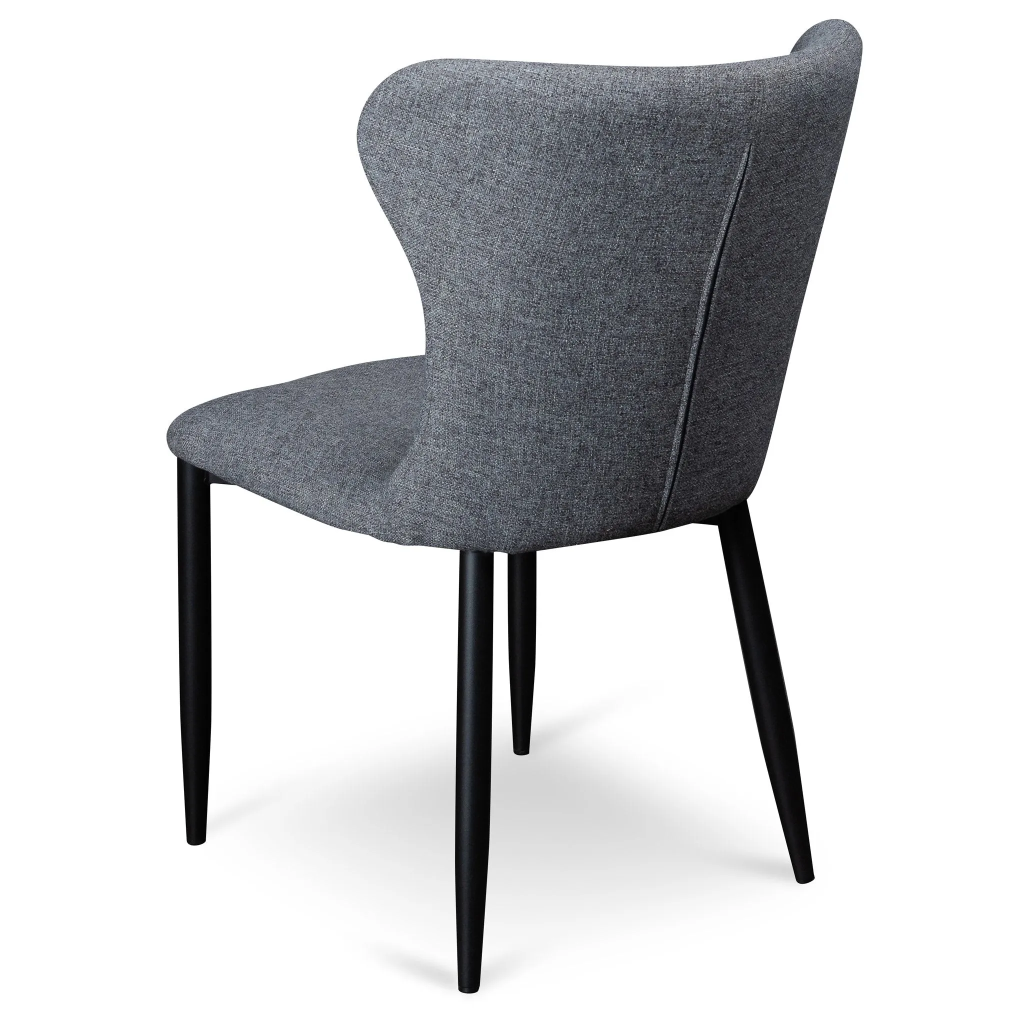 Mavis Fabric Dining Chair - Pebble Grey in Black Legs