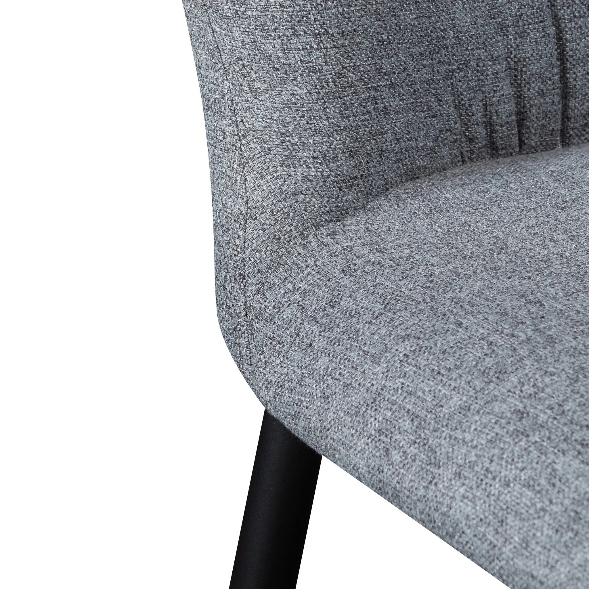 Mavis Fabric Dining Chair - Pebble Grey in Black Legs