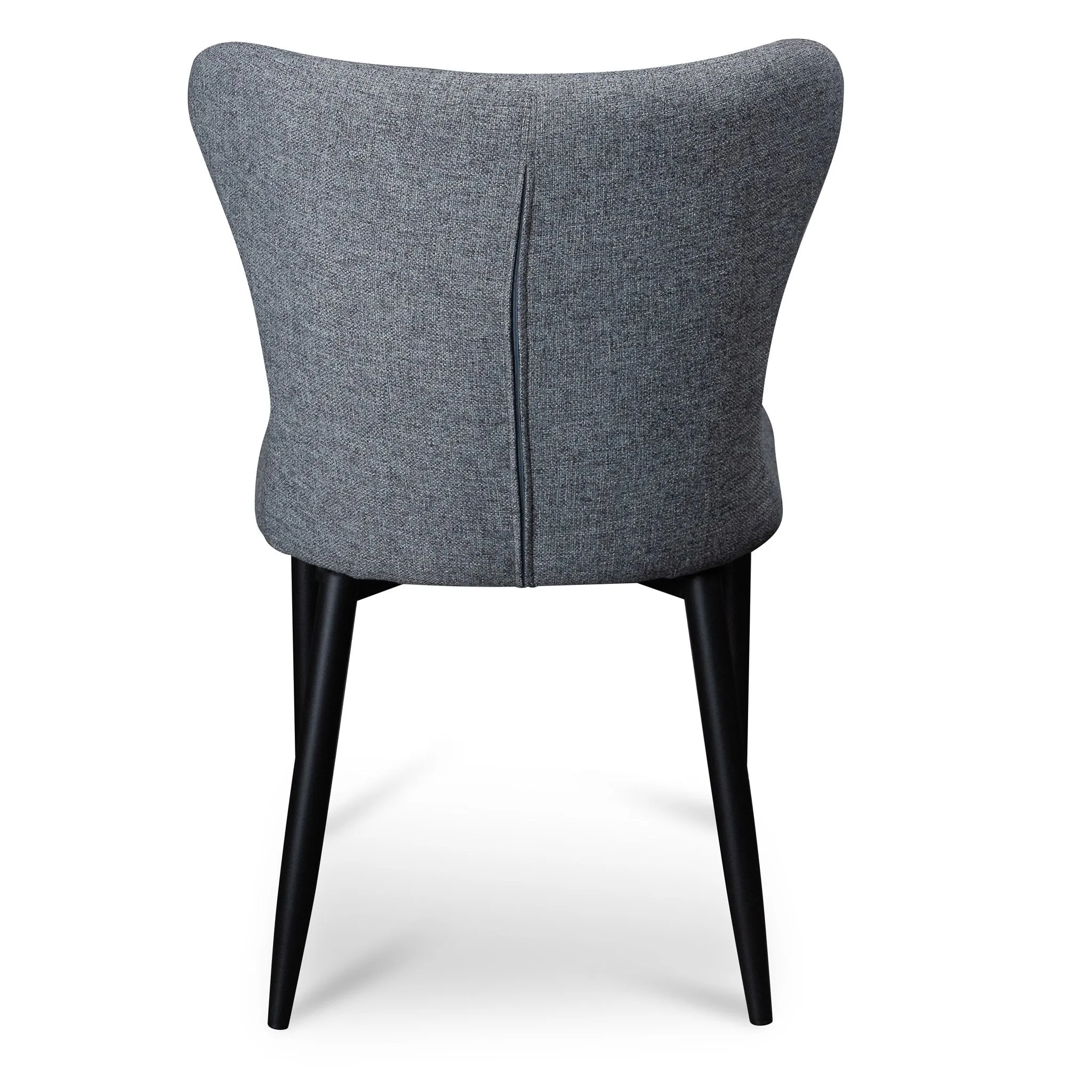 Mavis Fabric Dining Chair - Pebble Grey in Black Legs