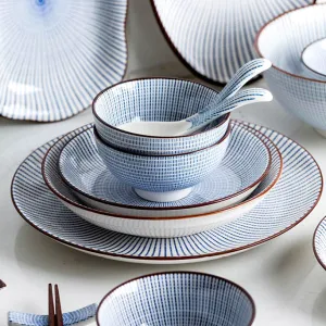 Modern Oriental Dinnerware Set in Starburst Pattern