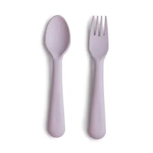 Mushie Fork   Spoon Set - Soft Lilac